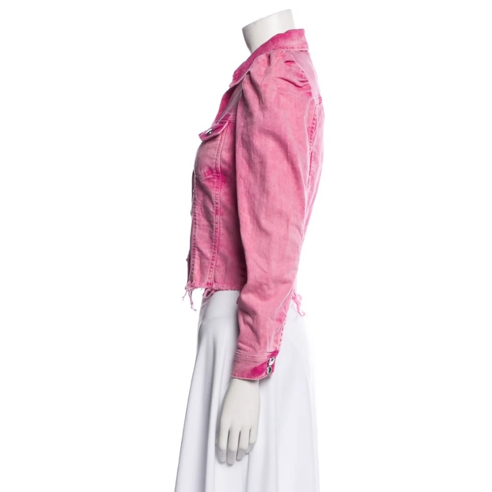 Retrofete Pink Distressed Denim Jean Jacket - Picture 4 of 5